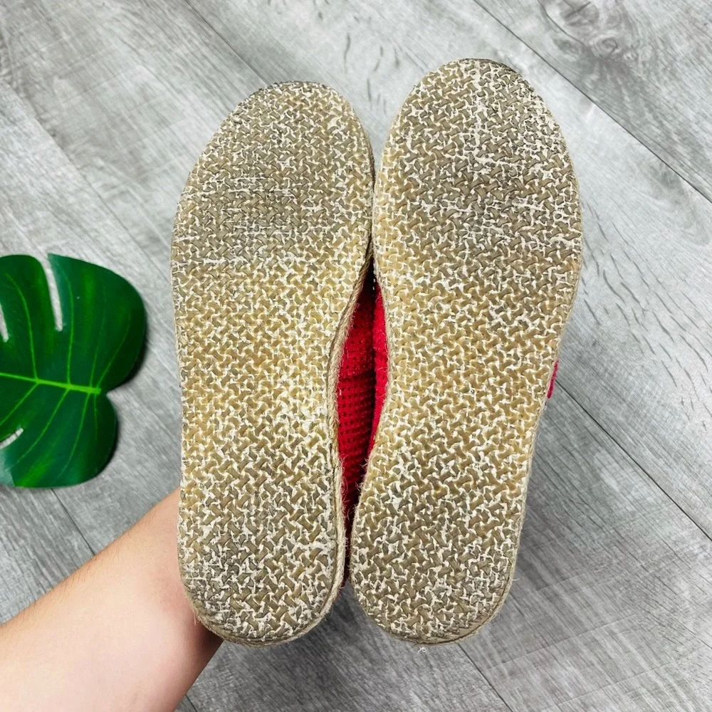 TOMS MESH FUSIA RED PINK SLIP ON TOMS